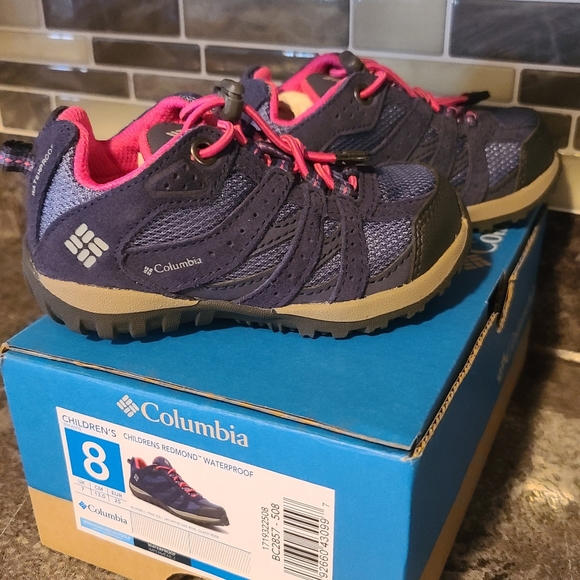 NEW Columbia Redmond Unisex Waterproof Hiking Shoe Size 8 toddler child blue - Picture 2 of 6
